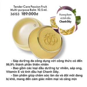 36153 SÁP DƯỠNG – TENDER CARE PASSION FRUIT MULTI-PURPOSE BALM. CHANH DÂY