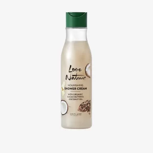 41488 KEM TẮM – LOVE NATURE NOURISHING SHOWER CREAM WITH ORGANIC CACAO BUTTER & COCONUT OIL. Thể tích thực: 250ml