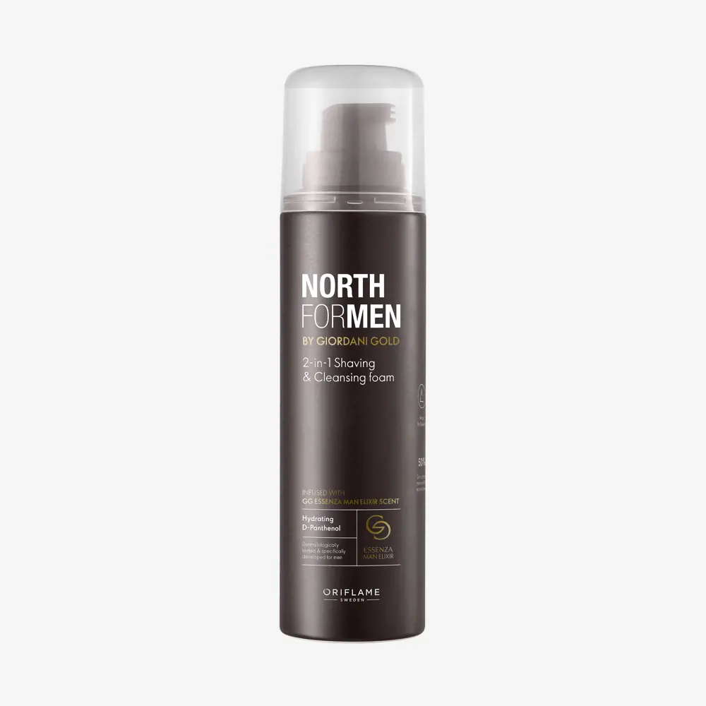 47270 BỌT RỬA MẶT VÀ CẠO RÂU – NORTH FOR MEN BY GIORDANI GOLD 2-IN-1 SHAVING & CLEANSING FOAM .  200 ml.